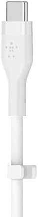 Upgrade Your Charging Game with the Belkin Boost Charge Flex USB-C to USB-C Cable – 2 m Fast Charging Solution for i Phone 16, Galaxy S25, Pixel 9 & More, Durable Silicone Design with Cable Clip for Effortless Organization in Sleek Black & White
