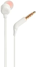 Experience the Ultimate Sound with JBL Tune 110 In-Ear Headphones – Lightweight, Pure Bass Earbuds Featuring Tangle-Free Cable and One-Button Control in Elegant White Finish for Comfort and Versatile Device Compatibility