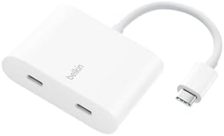 Belkin USB-C Dual Port Hub: High-Speed 100 W Power Delivery & USB 3.2 Gen2 for Effortless Data Transfer and Rapid Charging – Perfect for i Phone, i Pad, Nintendo Switch & More – Stylish White Design for Maximum Compatibility and Portability
