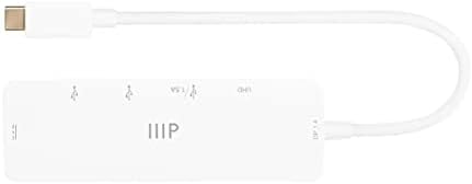 Maximize Your Connectivity with Monoprice 5-in-1 USB-C to 4 K HDMI Display Adapter & Fast Charging Hub – 100 W PD 3.0, 5 Gbps Data Transfer, Portable Design for Windows & Mac, Effortless Plug-n-Play Experience in Sleek White Finish