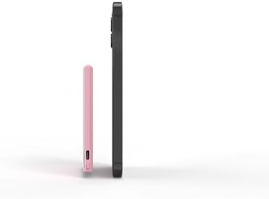 Magnetic Ultra-Slim 5000 m Ah Power Bank with Integrated USB-C Cable – Lightweight Travel Charger for i Phone 15 & Android Devices, TSA Compliant, Effortless Charging with Adhesive Magnet for Ultimate Convenience