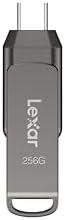 Lexar 256 GB Dual Drive D400 – High-Speed USB 3.2 Type-C & Type-A Flash Drive for Seamless Photo Backup and Storage Expansion, Perfect for i Phone 15 Users, Swivel Design with Durable Metal Housing, Up to 130 MB/s Transfer Rates for Effortless File Management and Enhanced Device Compatibility