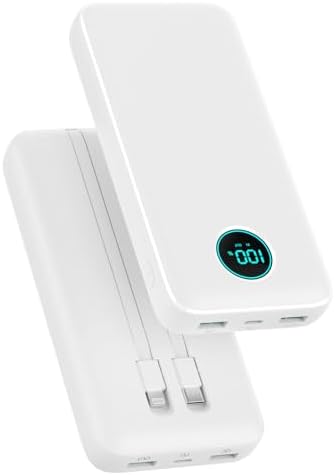 High-Capacity 40,800 m Ah Portable Charger with Built-in Cables and LCD Display – 25 W PD & QC 4.0 Fast Charging Power Bank for i Phone 16/15/14 and Android Devices (Green) – Ultimate On-the-Go Charging Solution with Enhanced Compatibility and Durability