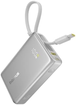 Baseus Picogo 10000 m Ah Portable Charger – 45 W Fast Charging Power Bank with Built-in USB-C Cable, Ideal for i Phone 16/15/14/13, Samsung S22/S21, Google Devices & i Pad – Ultimate Multi-Device External Battery with Enhanced Speed and Compatibility for On-the-Go Power Needs