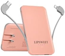 Mini 5000 m Ah Portable Power Bank with Integrated Cables and AC Plug – USB-C Fast Charging for i Phone & Android Devices – Ultra-Compact External Battery for On-the-Go Lifestyle – Essential Tech Accessory for Seamless Connectivity