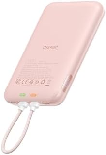 Charmast 10000 m Ah Slim Power Bank – 20 W Fast Charging Portable Charger with Removable Cable for i Phone & Android – Lightweight Hand-Free Battery Pack with Digital Display for Effortless Travel Convenience