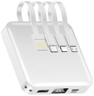 Ultra-Compact 12000 m Ah Fast Charging Power Bank with Built-in Cables – All-in-One Portable Charger for i Phone, Tablets & Samsung Devices, Featuring USB C Input/Output and LED Battery Display for Maximum Efficiency and On-the-Go Convenience