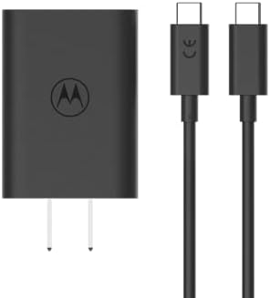 Motorola Turbo Power Share 50 W Dual Port Charger – Fast USB-A & USB-C Adapter with Power Delivery and QC3.0 Outputs, Includes 1 m USB-C Cable for Ultimate Device Compatibility and Speed Boost