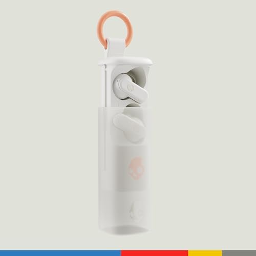 Skullcandy Dime Evo Wireless Earbuds – Premium Bluetooth Headphones with 36-Hour Battery, Noise Isolation for Superior Sound Quality, Hands-Free Microphone & Compact Clip Case – Ideal for i Phone & Android Users – Bone Color