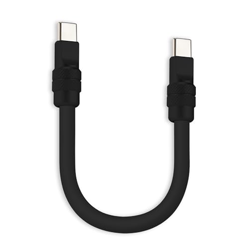 Chubbycable Color Block USB-C Charging Cord – 0.82 FT Durable Silicone Power Bank Cable for Fast Data Transfer & Stylish Connectivity – Striking Blue and Green Design Ideal for Phones, Tablets & Laptops – Compact Travel Essential for Everyday Use
