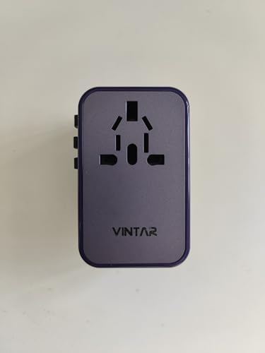 VINTAR Universal Travel Adapter 75 W Ga N Technology: Ultimate All-in-One Power Converter with 3 USB-C PD and 2 USB-A Quick Charge Ports for Global Use – Compact Power Solution for Laptops & Smartphones in 200+ Countries – Reliable Performance with Safety Features for Hassle-Free Charging