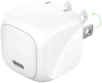 Belkin 20 W USB-C Power Delivery Charger Block – Ultra-Compact Fast Charging Adapter for i Phone 16, Samsung Galaxy S25, Google Pixel & More – Sleek, Portable Design with Advanced Safety Features for Home, Office, and Travel.