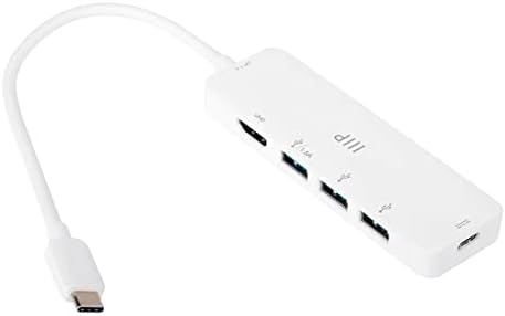 Maximize Your Connectivity with Monoprice 5-in-1 USB-C to 4 K HDMI Display Adapter & Fast Charging Hub – 100 W PD 3.0, 5 Gbps Data Transfer, Portable Design for Windows & Mac, Effortless Plug-n-Play Experience in Sleek White Finish