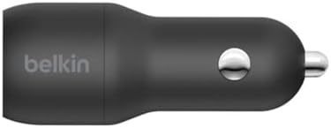 Belkin 24 W Dual USB Car Charger with Lightning Cable – High-Speed Charging Solution for i Phone, Samsung Galaxy, Air Pods & More – Compact and Durable Dual USB-A Power Adapter for Effortless On-the-Go Connectivity – Ultimate Versatility for Multiple Devices