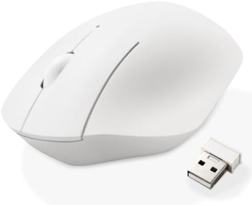 Elevate Your Productivity with the ELECOM Wireless Ergonomic Mouse – Silent Click, 2000 DPI Precision, 20-Month Battery Life, and Stylish White Design for PCs, Macs, and Laptops – Perfect for Home or Office Use