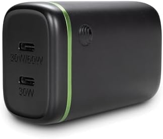 AT&T 60 W Dual USB-C Power Delivery Wall Charger – Efficient Rapid Charging for Smartphones, Tablets, and Laptops with Safety Features – Compact & Portable Dual Device Adapter for Home and Office Use