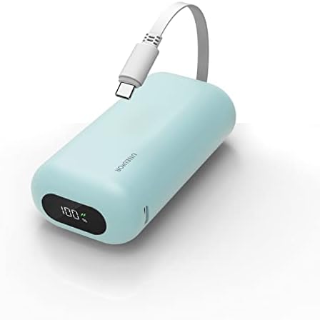 Ultra-Compact 10,000 m Ah Fast Charging Power Bank with Integrated USB-C Cable – Essential Portable Charger for i Phone 15, Samsung Galaxy S23, Note20, and More – LED Display for Easy Battery Monitoring and Enhanced Compatibility