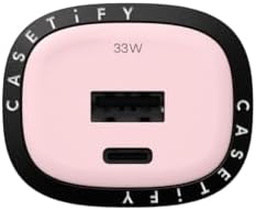 CASETi FY Powerthru 33 W Fast Charger – Compact Dual Port Wall Adapter in Stylish Pink/Blue for Lightning-Fast Device Charging with Advanced Safety Features and Universal Device Compatibility