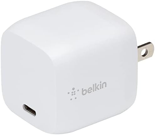 Belkin 30 W USB-C Fast Charger Block with USB-C to C Cable – Ultra-Fast Power Delivery 3.0 for i Phone 16, Samsung Galaxy S25, Google Pixel, Nintendo Switch 2 & More – Sleek White Design for Optimal Travel Convenience – PPS & USB-IF Certified for Reliable Charging Performance – Enhance Your Device’s Lifespan with Smart Power Regulation