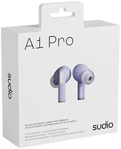 Sudio A1 Pro Wireless Earbuds – Premium Bluetooth 5.3 Noise Cancelling Earphones, Waterproof Design with Touch Control, Stylish Purple Finish, Ideal for Music Lovers and Active Lifestyles, Enhanced Comfort and Sound Quality with Compact Charging Case