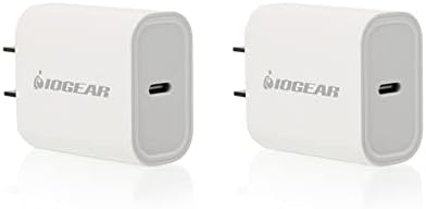 IOGEAR Gear Power Compact 20 W USB-C Charger Duo – Rapid Power Delivery for All USB-C Devices with Enhanced Safety Features and Portability