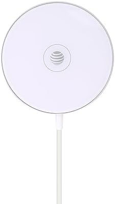 AT&T 15 W Magnetic Qi Wireless Charging Pad with Built-in Ring Stand – Fast USB-C Power Delivery for i Phone, Samsung Galaxy & Google Pixel – Sleek, Case-Friendly Design for Effortless Charging and Hands-Free Use