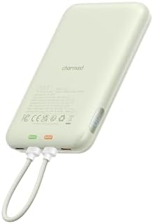 Charmast 10000 m Ah Slim Power Bank – 20 W Fast Charging Portable Charger with Removable Cable for i Phone & Android – Lightweight Hand-Free Battery Pack with Digital Display for Effortless Travel Convenience