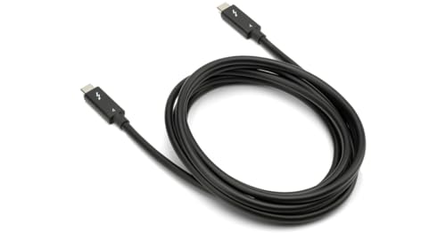 OWC Thunderbolt 4 Cable – 2.0 Meter (6.56 ft.) – Ultra-Fast 40 Gb/s Data Transfer & 100 W Power Delivery – Thunderbolt Certified, Compatible with Thunderbolt 4, 3, USB-C & USB4 Devices – Sleek Black Design for Enhanced Connectivity & Reliability