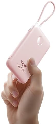 Ultra-Slim 10,000 m Ah Travel Power Bank with Integrated USB-C Cable & LED Charge Indicator – 22.5 W Fast Charging for i Phone 16/15 & Samsung S24/S23 – Essential Portable Charger for On-the-Go Professionals and Travelers – Sleek, Lightweight Design for Maximum Portability and Compatibility