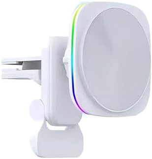 15 W Fast Magnetic Wireless Car Phone Mount for i Phone 12-15 Series – Sleek Automotive Charger Holder with One-Handed Operation and Blue Light Indicator for Safe Navigation and Quick Power-ups – Essential Driving Accessory