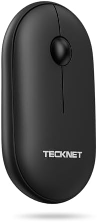 TECKNET Dual Mode Bluetooth Mouse – Compact Portable Wireless Mouse with Silent Clicks for Laptops & Desktops | Seamless Bluetooth 3.0/5.0 & 2.4 GHz USB Connectivity | Ergonomic Design for PC, Chromebook & Mac Users – Sleek Grey Finish for Ultimate Style and Comfort