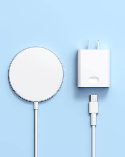 Magnetic Wireless Charger Duo for i Phone 16/15 Series – 20 W Fast Charging Pad with USB-C Power Delivery, Mag Safe-Compatible Dual Pack for Effortless Charging of i Phone 16 Pro, 15 Pro Max & Air Pods 3 – Sleek, Portable, and Durable Accessory for Home and Office Use