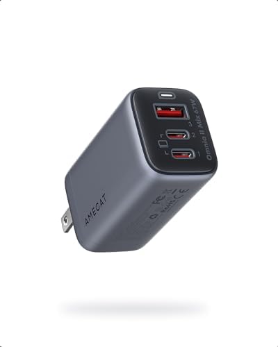 Ultimate 67 W Ga N USB C Charger – Omnia II 3-Port Fast Charging Block with PD3.0 & PPS Technology – Compact Foldable Plug for Mac Book Pro, i Phone, i Pad, Apple Watch, Galaxy & Pixel – Efficient Multi-Device Charging Solution for Travelers