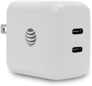 AT&T 40 W USB-C Fast Charging Wall Adapter – Ultimate Travel Companion with Foldable Prongs for i Phone, i Pad, Samsung Galaxy, Google Pixel & More – Universal Compatibility for Rapid Power Delivery Anytime, Anywhere