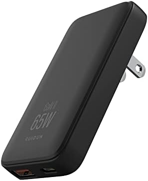 Experience Unmatched Charging Efficiency with the 65 W Ga N Dual-Port USB-C Charger – Foldable Travel Adapter with PD3.0 & PPS Technology, Ideal for Mac Book, i Pad Pro, i Phone, Galaxy S22 & More – Includes 3.28 ft 100 W Cable in Sleek Black for Ultimate Compatibility and Speed Optimization.