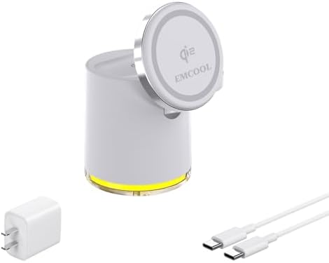 Revolutionize Your Charging Routine with the 4 in 1 Qi2 Certified Magnetic Wireless Charger – 15 W Fast Charging Station for i Phone 12-16, Apple Watch & Air Pods, Compact & Foldable Design with 30 W Adapter Included (Sleek White Finish) – Ultimate Apple Device Compatibility and Space-Saving Solution