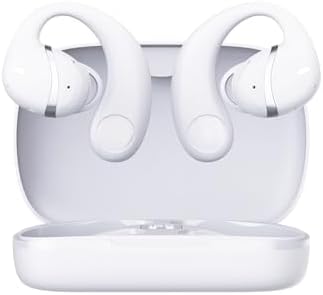 Mosonnytee Bluetooth Open Ear Workout Earbuds – Lightweight Wireless Running Headphones with 30 Hours Playtime, Ideal for i Phone and Outdoor Activities, Enhanced Safety with Air Conduction Technology and Secure Earhook Design (White)