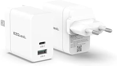 EZQuest 120 W Ga N USB-C Charger with 2 USB-C & 1 USB-A Ports – Travel-Ready Fast Charging Block with 2 Meter Cable – Compatible with Mac Book Pro, i Pad Pro & All Type-C Devices for Ultimate Power Efficiency
