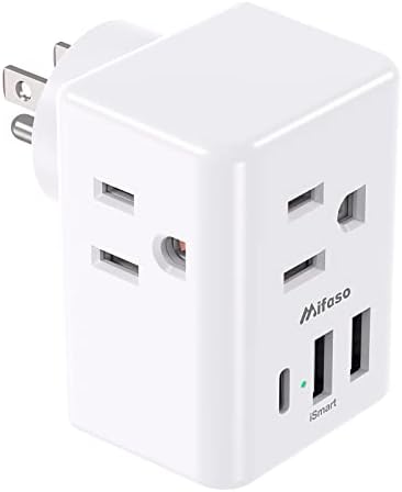 Dual USB Wall Charger & Multi-Plug Outlet Extender – 2 Pack Travel Power Strip for Easy Charging on Cruises & Hotels, ETL Listed, Compact & Lightweight Design for Ultimate Portability