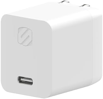 Scosche HPDC20-SP 20 W USB-C Fast Charger Mini Cube Wall Adapter – Ultra-Portable Power Delivery 3.0 for Swift Device Charging, 4 X Faster Charge Speed, Sleek Black Design for Enhanced Compatibility and Efficiency