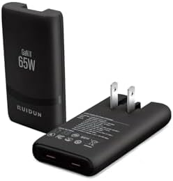 Experience Lightning-Fast Power with the 65 W Ga N USB-C Dual-Port Wall Charger – The Ultimate Travel Adapter Featuring PD 3.0 & QC 4.0 for Mac Book Pro/Air, i Phone 15, i Pad Pro, Galaxy S24, and Steam Deck – Compact Design for Maximum Portability and Dual Device Charging Efficiency