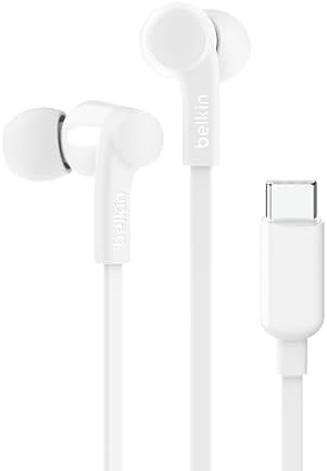 Belkin Sound Form USB-C Wired Earbuds – Premium In-Ear Earphones with Microphone for i Phone 15, i Pad Mini, Galaxy S24, Google Pixel & Android – Noise-Isolating, Sweat-Resistant Design for Ultimate Audio Performance – Black – Seamless Connectivity & Comfort