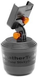 Universal Adjustable Car Cup Holder Phone Mount – Weather Tech Cup Fone for i Phone & Android – Secure Grip with Open Charging Access – Hands-Free Convenience – Durable Black Design for Every Vehicle