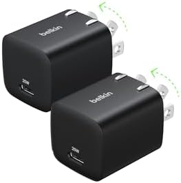Belkin 25 W Dual USB-C Charger Block with Premium Cable – Ultra-Fast PD3.0 & PPS Charging for i Phone 16, Galaxy S25, Google Pixel 9 & More – Compact Wall Adapter for Ultimate Portability and Device Compatibility