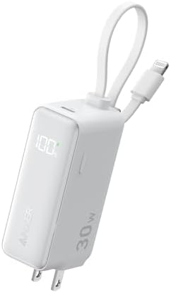 ANKER 3-in-1 Portable Power Bank with USB-C Charger Block – 5,000 m Ah Fast Charging Battery Pack with Built-in Cable and Foldable AC Plug for i Phone 15, Galaxy, Mac Book – Ultra-Compact Design for Ultimate Convenience and Speed