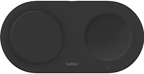 Belkin Boost Charge Pro 2-in-1 Wireless Charger – Qi2 15 W Fast Charging Station for i Phone 16, 15, 14, 13, 12 & Mag Safe Devices – Sleek Black Magnetic Charging Pad for Simultaneous i Phone & Air Pods Power Boost