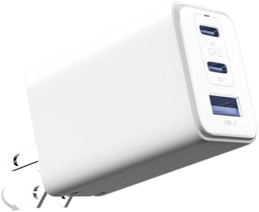 67 W Ga N USB-C Fast Charger Block – 3-Port Portable Wall Charger for Mac Book Pro, i Phone 16, Galaxy S24 & More – Compact, Foldable Design with Included Data Cable for Ultimate Compatibility & Speed
