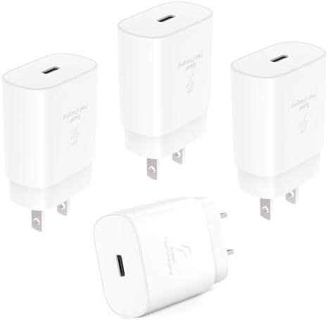 Rapid 25 W USB-C Wall Charger for Samsung Galaxy Devices – High-Speed Type-C Power Adapter with 6.6 ft Extended Charging Cable for Ultimate Flexibility and Device Compatibility – Ideal for S24 Series, S23 Ultra, S22, S21, S20, and Note Lineup