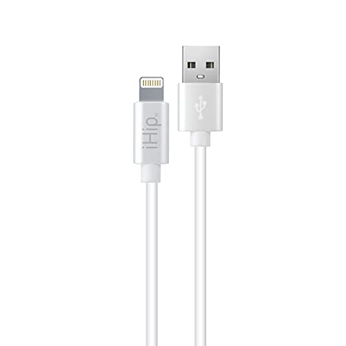 Premium i Hip 6 ft Bend Test Certified Lightning Cable – Durable White PVC USB Charging Cord for i Phone, i Pad, & i Pod – Fast Charging & Enhanced Compatibility for Everyday Use