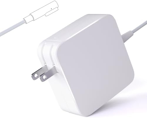 60 W L-Tip Mac Book Pro Charger – Universal Magnetic Power Adapter for Pre-Mid 2012 13-Inch Models – Fast Charging with Safety-Certified Design and Travel Optimization – LED Status Indicator & Durable Heat Sink for Reliable Performance – Includes 6.6 ft Power Cord – Backed by 30-Day Money-Back Guarantee & 1-Year Warranty